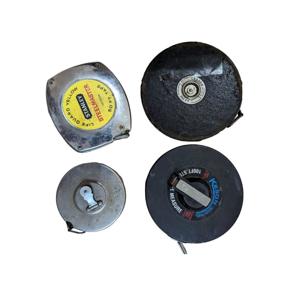 Vintage‎ Tape measure lot of 4 Stanley Keson Trustworthy  Lufkin tools
